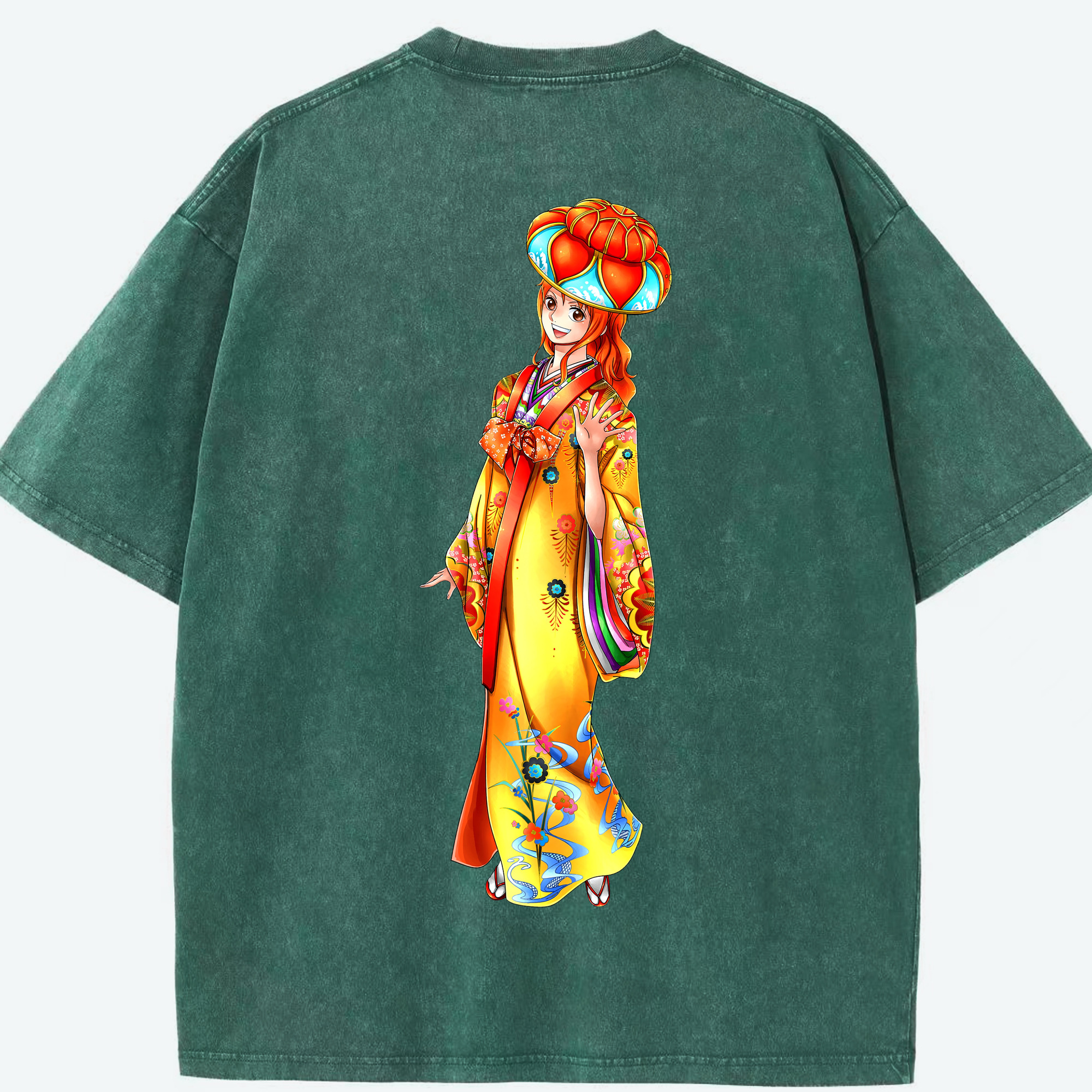 ワンピース ナミ ONE PIECE Nami 綿100% ヴィンテージ風 半袖Tシャツ（背面プリント）